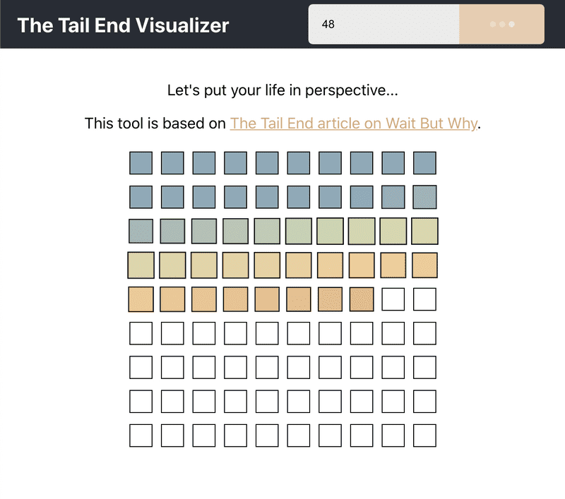 Screenshot of the Tail End Visualizer application