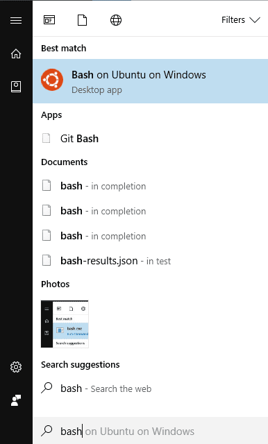 Bash on Ubuntu on Windows